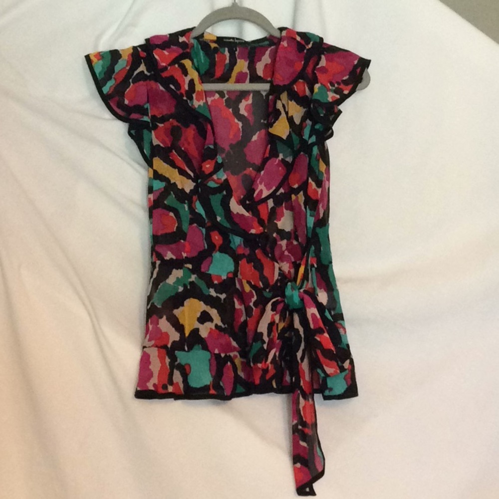 Nanette Lenore Floral Wrap Around Blouse